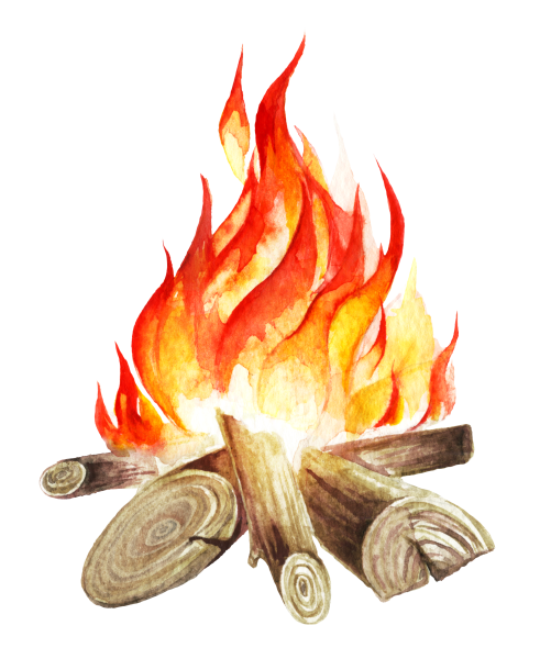 Огонь с дровами для детей