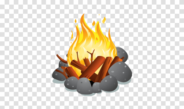 Нарисовать огонь с дровами