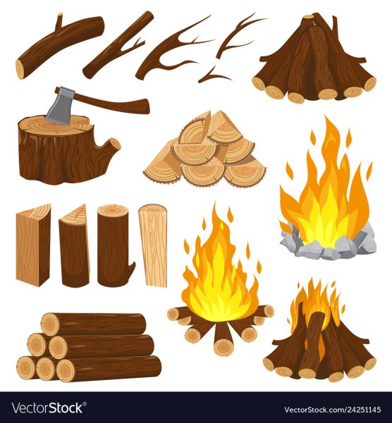 Дрова костер вектор