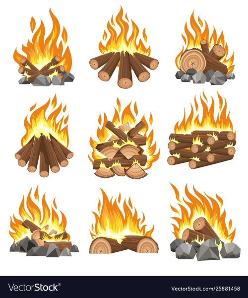 Дрова костер вектор