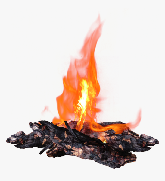 Костер на прозрачном фоне