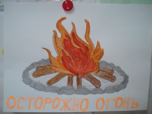 Рисунок на тему осторожно огонь