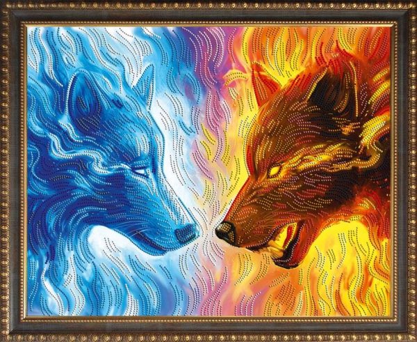 Картина стразами (набор) "две стихии"