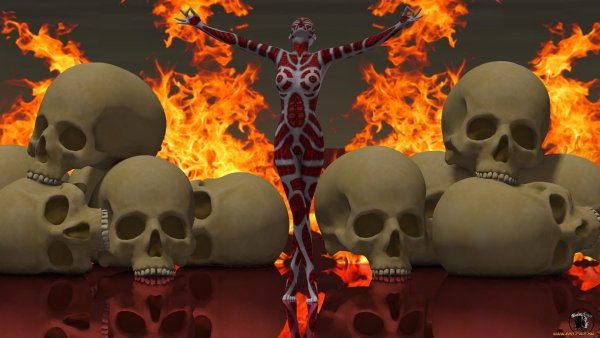 Горящий скелет