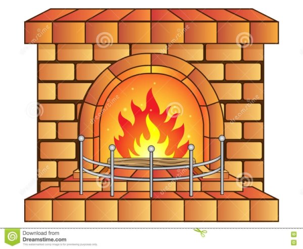Огонь в камине рисунок