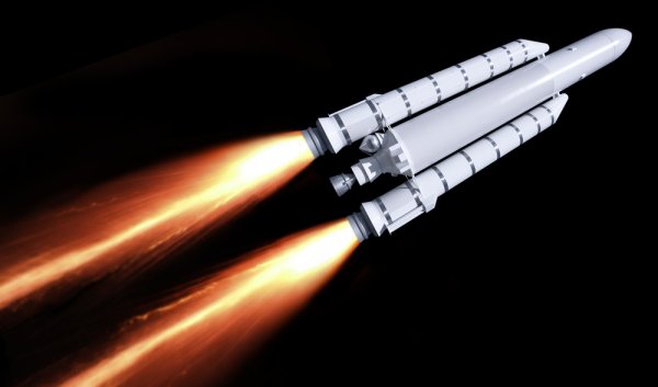 Ракета на черном фоне