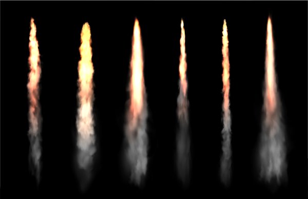 Пламя от ракеты