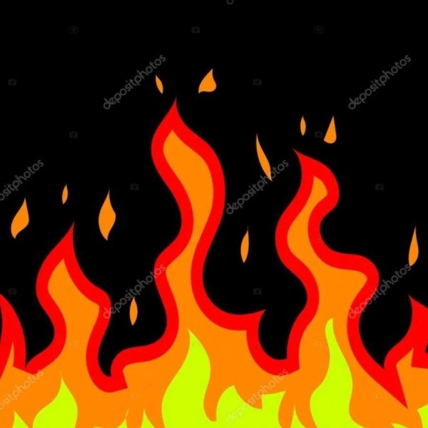 Огонь на клетчатом фоне