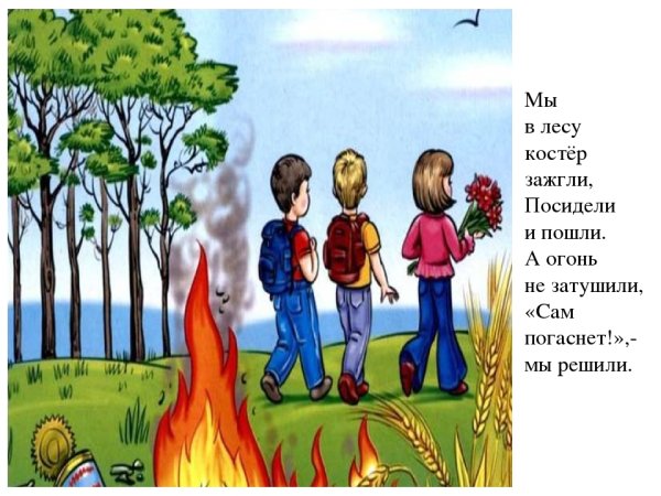 Пожарная безопасность в лесу костер