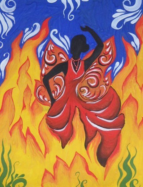 Декоративная живопись огонь