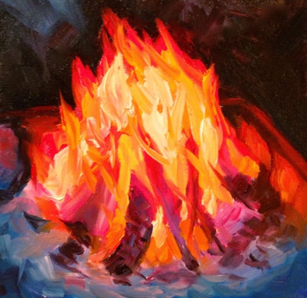 Огонь гуашью