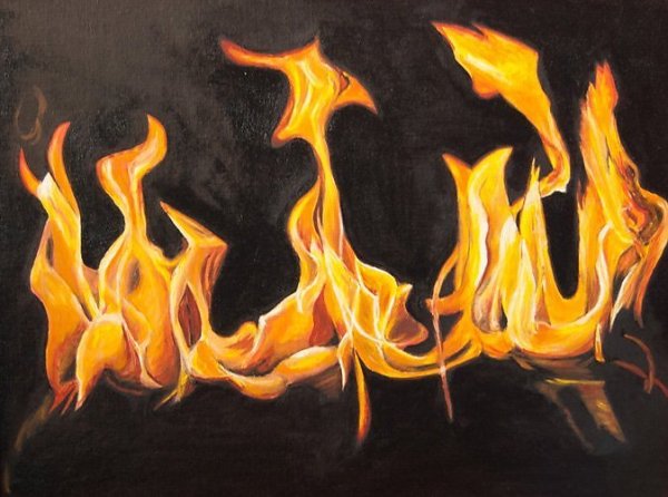 Огонь акрилом