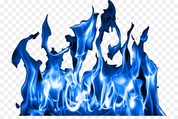 Синее пламя на прозрачном фоне