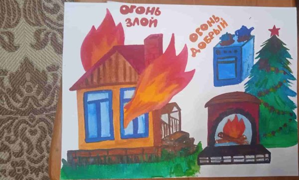 Детский рисунок добра и зла