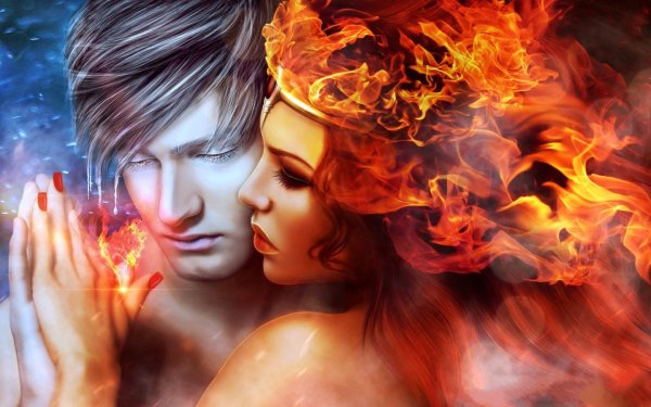 Огненные мужчина и женщина