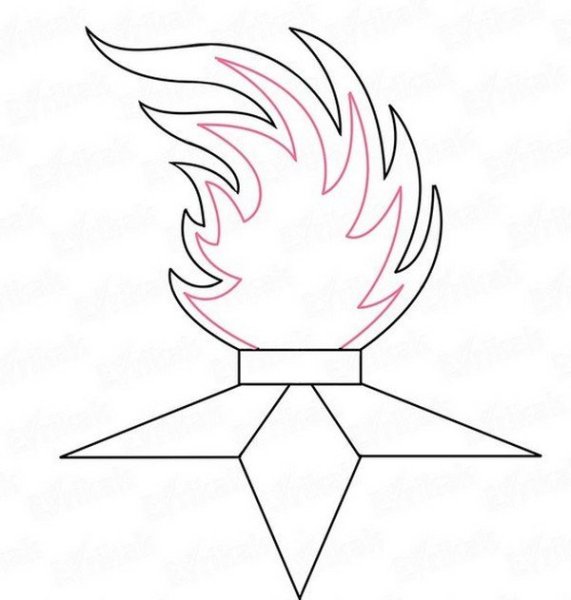 Как нарисовать вечный огонь поэтапно