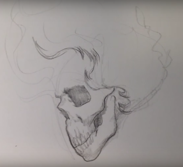 Череп карандашом для срисовки