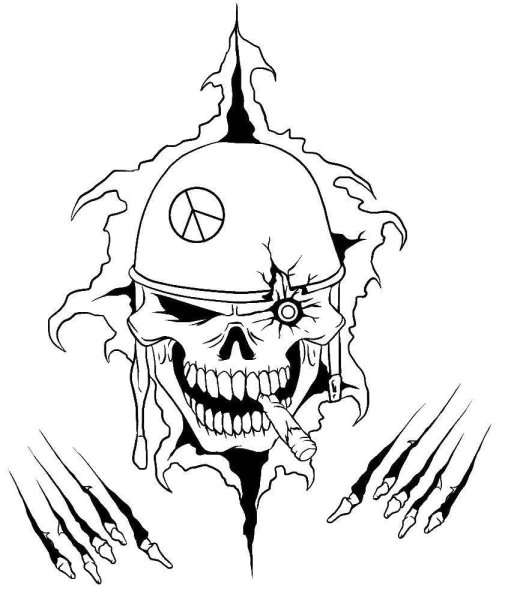 Раскраски страшные черепа