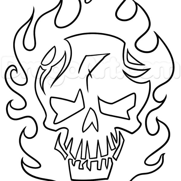 Огненный череп раскраска