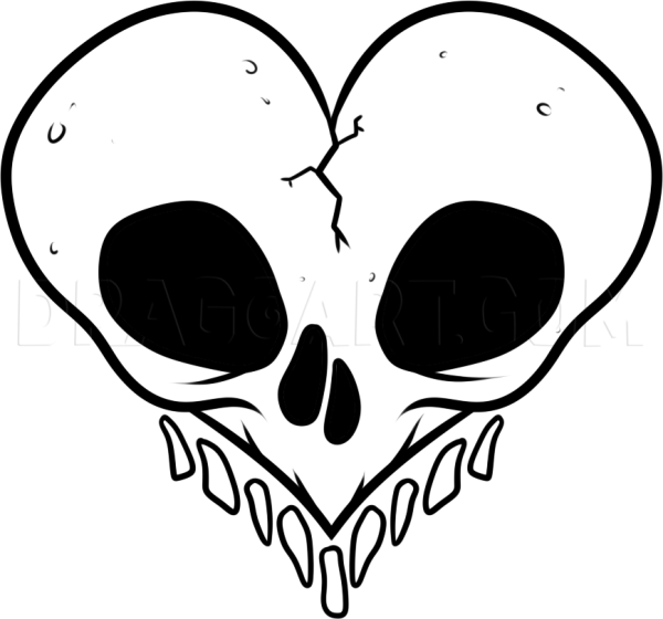 Череп с сердечками