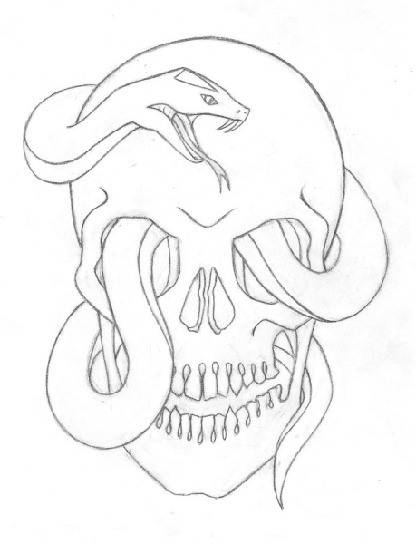 Череп карандашом для срисовки
