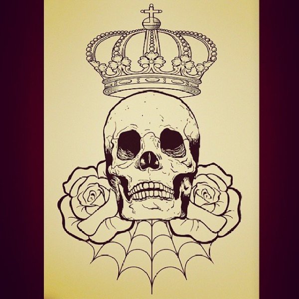 Череп с короной ручкой