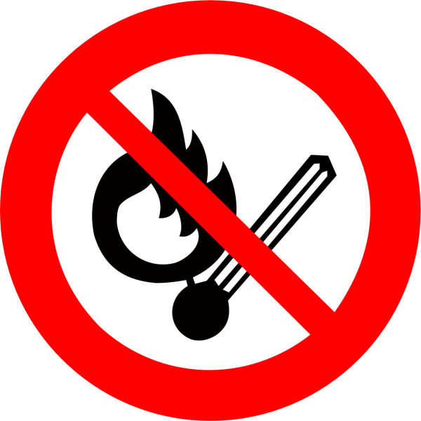 Знак открытый огонь запрещен