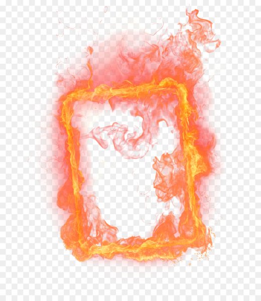 Огненная рамка на прозрачном фоне