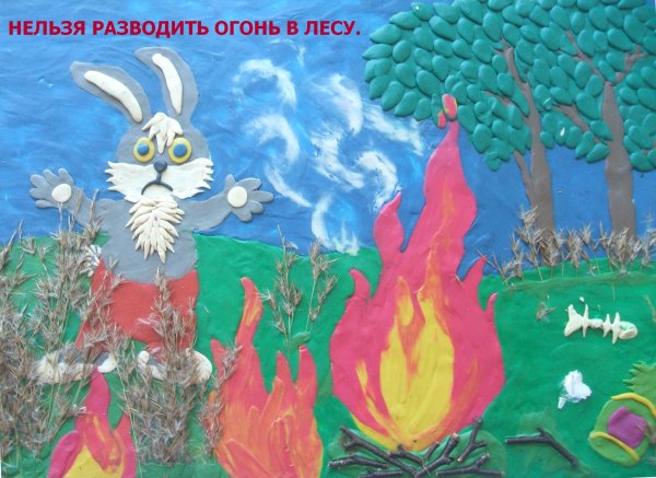 Рисунок нельзя разводить костры в лесу