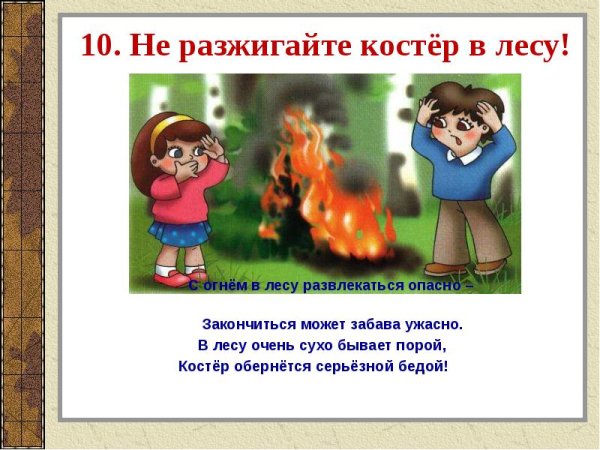 Не разжигай костер в лесу