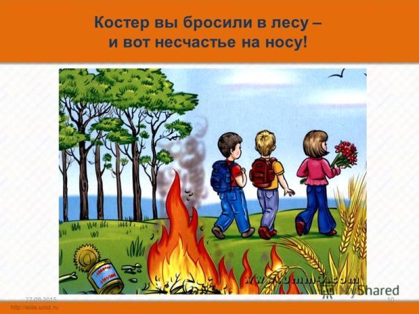 Безопасность для детей костер в лесу