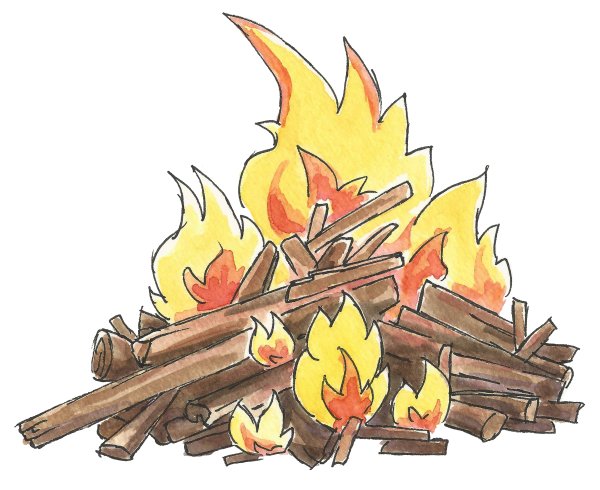 Костер нарисованный