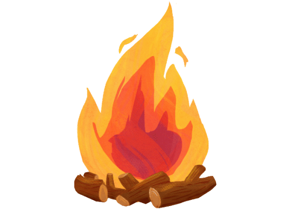 Анимация горящего костра