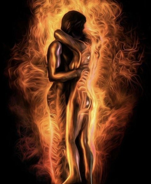 Мужчина и женщина в огне
