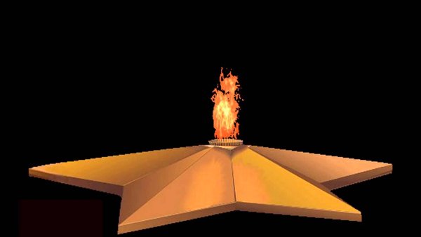 Вечный огонь на прозрачном фоне