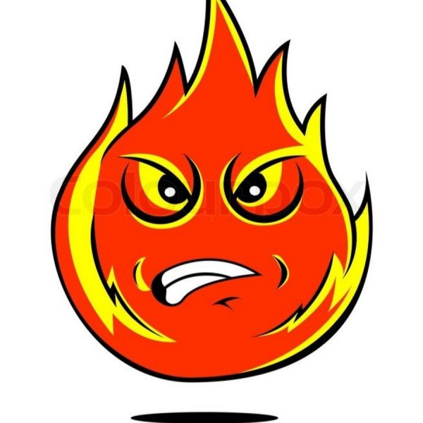 Мультяшный огонь с глазами
