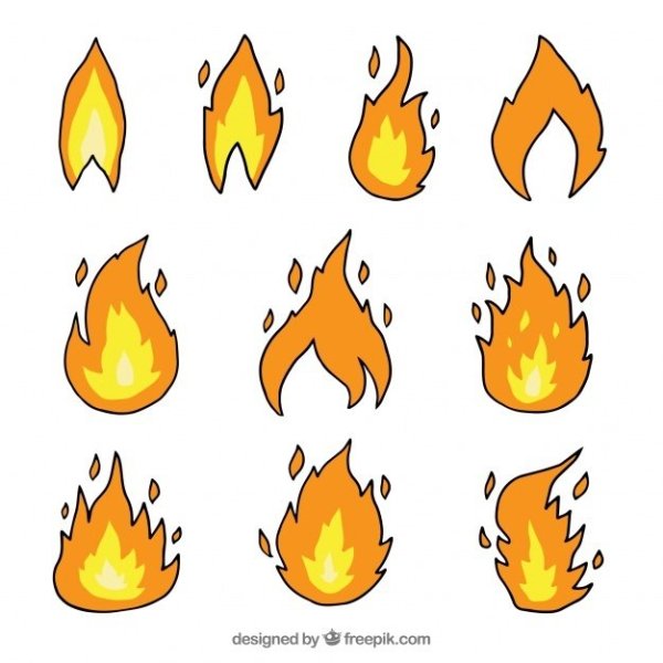 Огонь рисунок простой