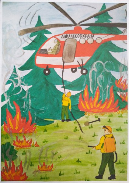 Пожар рисунок