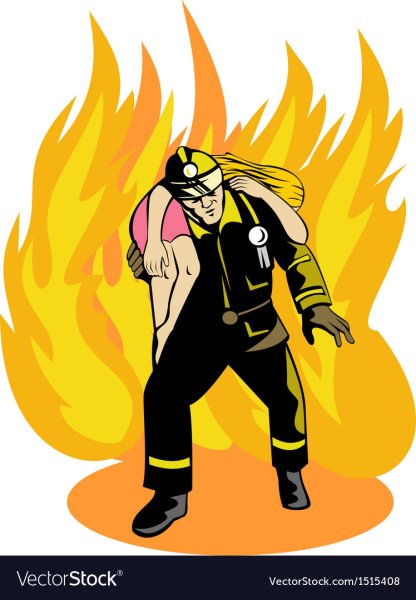 Пожарный в огне
