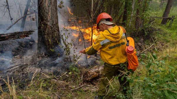 Лесной пожарный наш герой он с огнем вступает