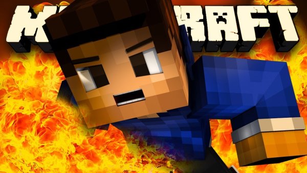 Майнкрафт картина с огнем