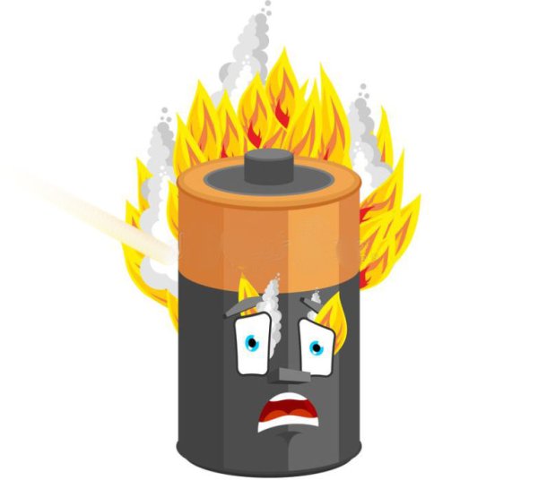 Горящий аккумулятор