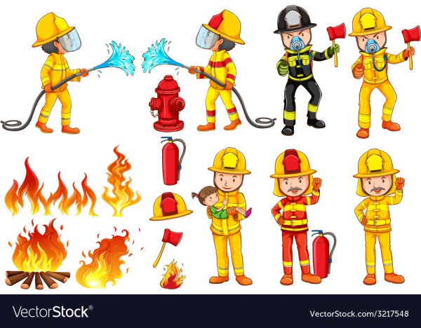 Фигурки пожарного для вырезания