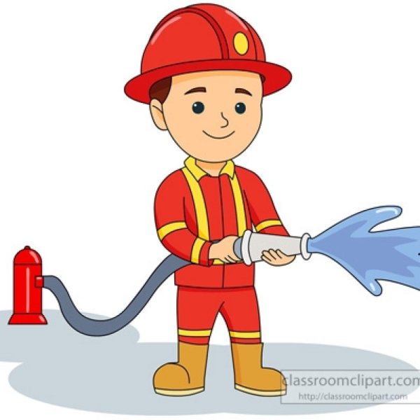 Пожарник с шлангом для дошкольников