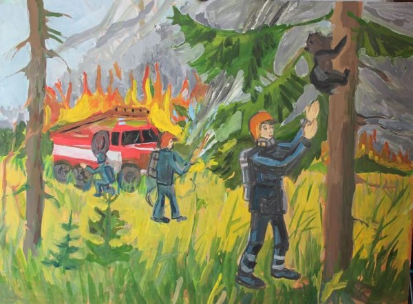 Рисунок на противопожарную тему