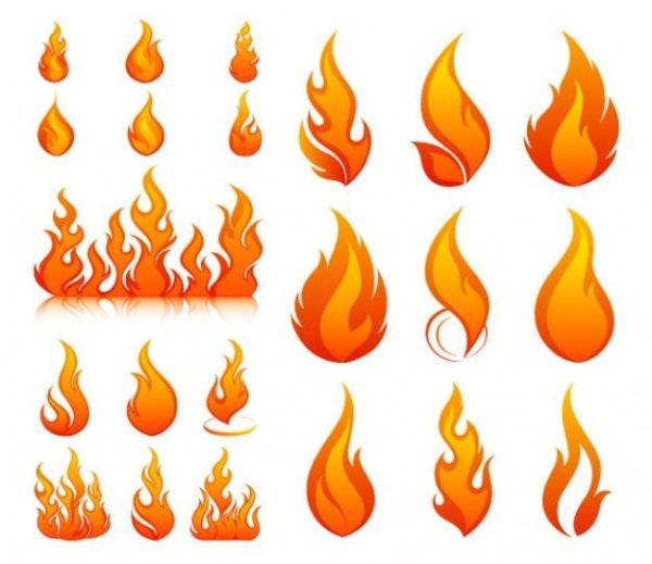 Языки пламени из картона