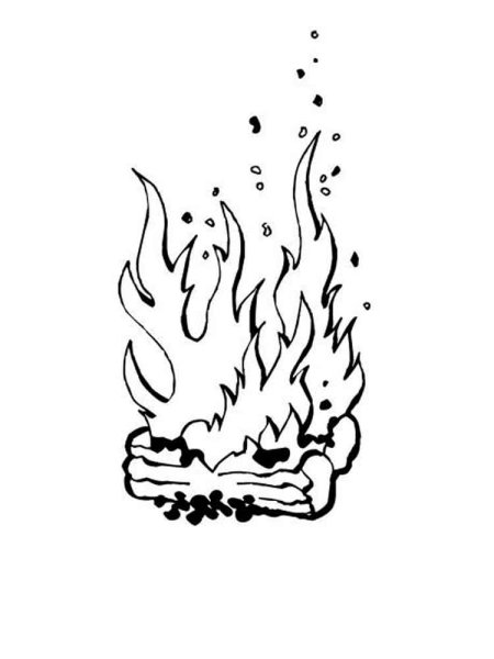 Огонь раскраска
