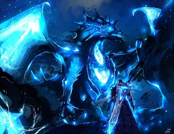 Дракон с синим пламенем