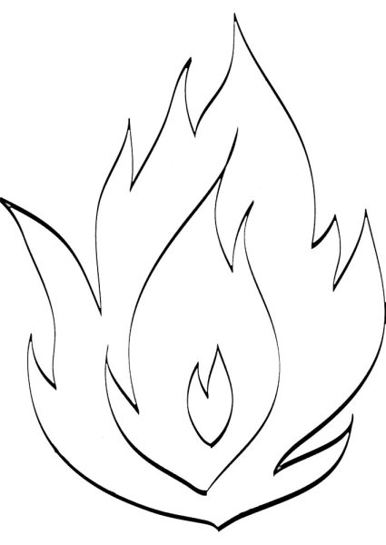 Огонь раскраска для детей