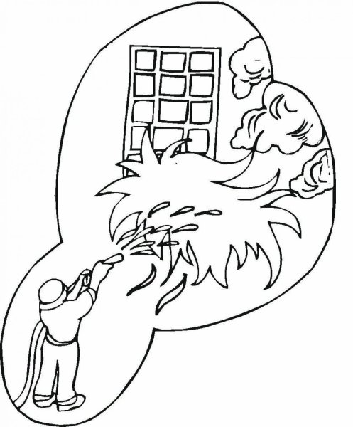 Костер раскраска для детей